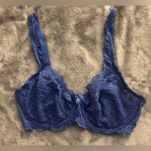 Elegant Lace Blue Bra